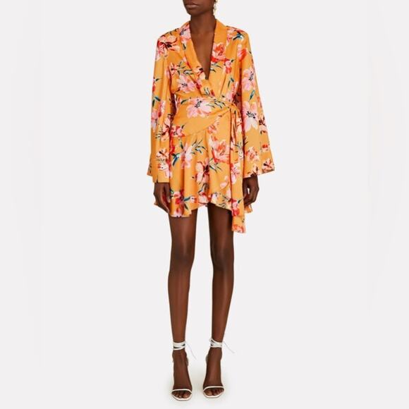 Significant Other x Revolve Zoe Hibiscus Floral Satin Wrap Dress | Vacation 6 - Picture 5 of 15